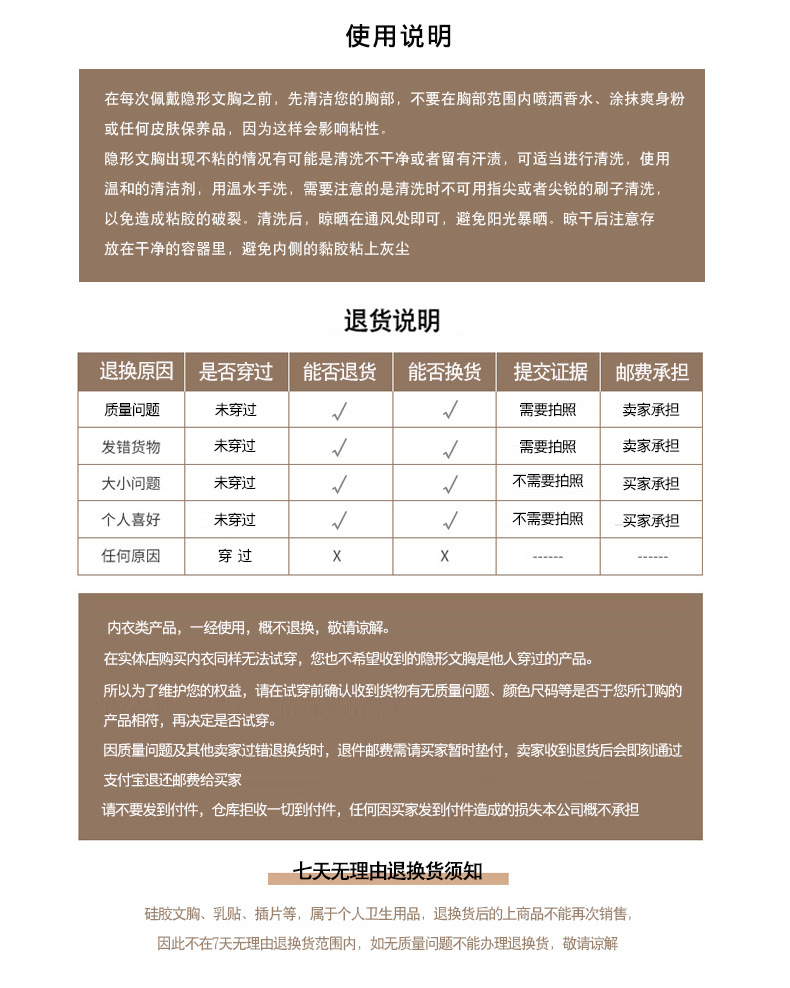 使用说明-退货说明