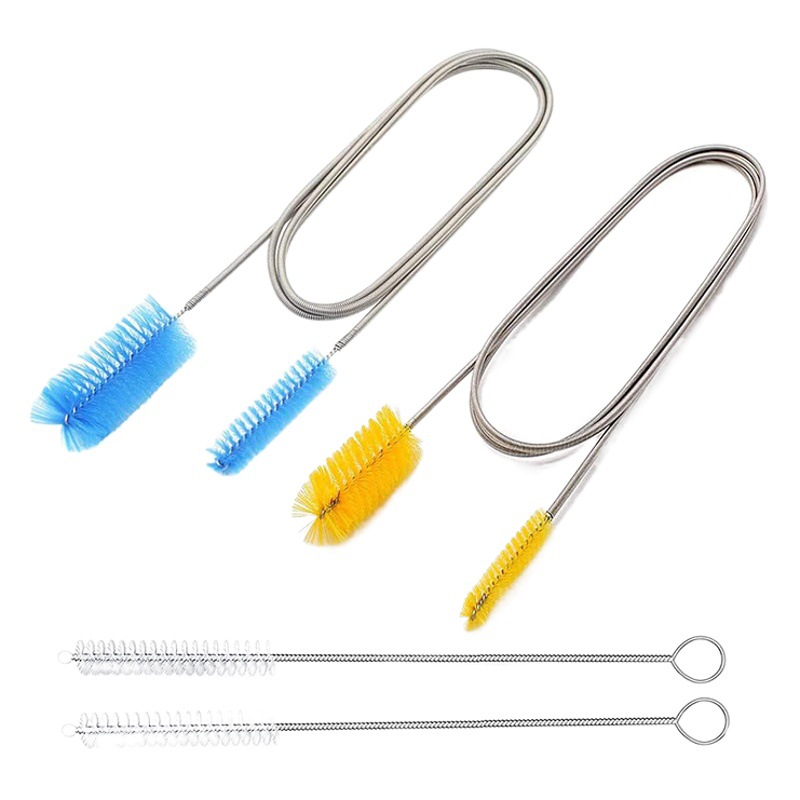 Fabricantes lote Amazon cepillo de aguas termales en forma de U cepillo de limpieza de tuberías cepillo de paja cepillo de doble cabeza refrigerador draga