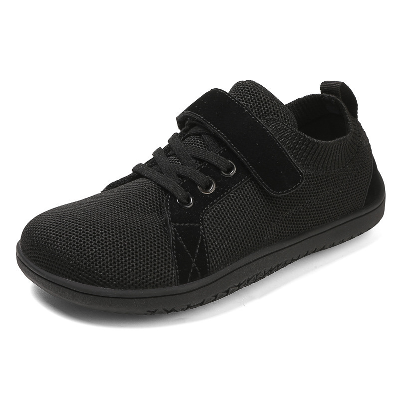 2025 New Model Children's Wide-Fit Shoes, Flyknit Sneakers, Boys' and Girls' Student Low-Top Velcro Outdoor Casual Shoes