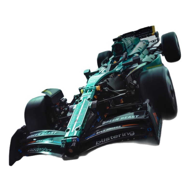 POPK MK6022 Martin F1 Fórmula galvanizado verde 1: 8 coche deportivo bloques de construcción para niños ensamblar juguetes de puzzle regalo