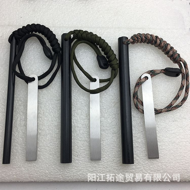 Factory-Approved Cross-Border Outdoor Fire Starter Magnesium Rod Fine White Steel Scraper Camping Flint Fire Starter Survival Fire Tool