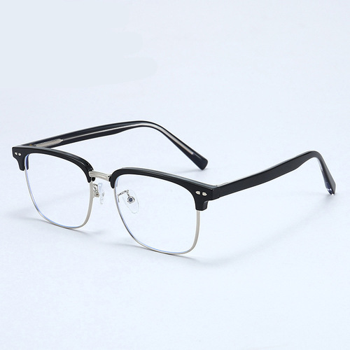 8009 New Retro Eyebrow Glasses Men's TR Business Frame Half-Frame Material Insert Pin Can Be Matched With Myopia Glasses