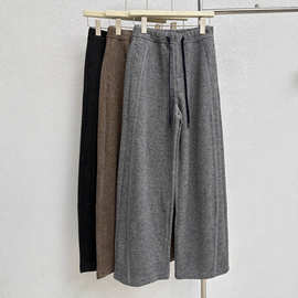 羊毛弯刀裤南油秋冬款慵懒极简风柔软舒适百搭垂感休闲裤源头工厂