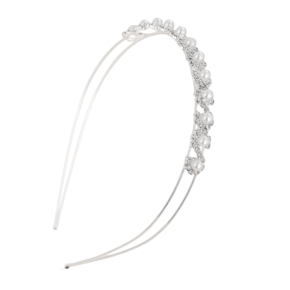 Comercio exterior nupcial boda rhinestone arco flor fina diadema de doble capa diamante incrustaciones perla diadema joyería transfronteriza