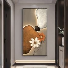 入户玄关装饰画走廊过道墙壁画轻奢竖版现代简约北欧客厅水晶挂画