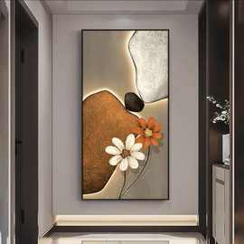 入户玄关装饰画走廊过道墙壁画轻奢竖版现代简约北欧客厅水晶挂画