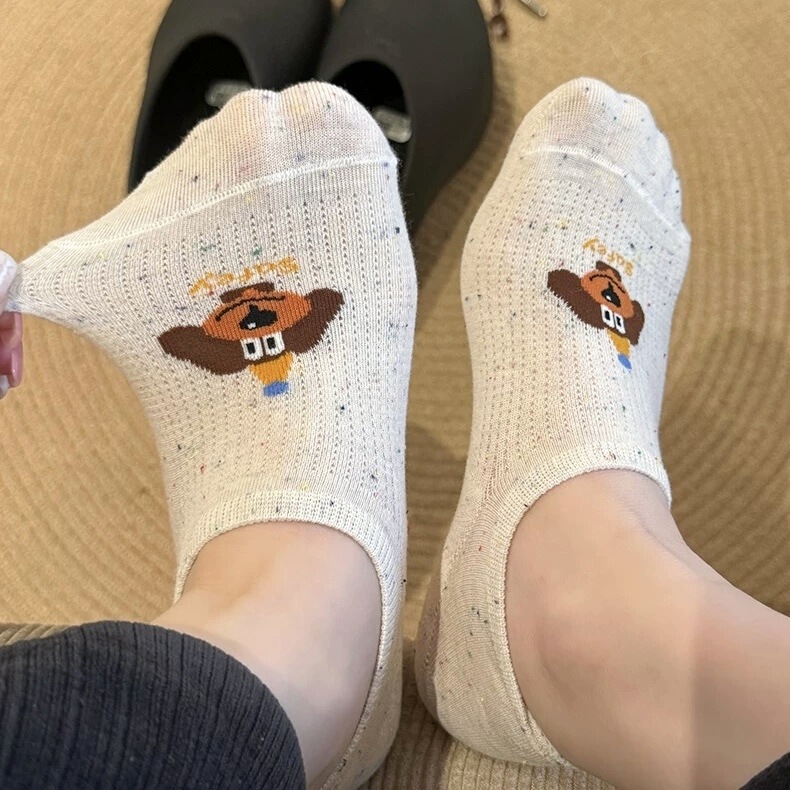 Silicone Non-Slip Cute Socks for Women, Summer Thin Pure Cotton Invisible Socks, Low-Cut Short Socks, Cartoon Japanese Style Silicone Non-Slip Cute Socks for Women, Summer Thin Pure Cotton Invisible Socks, Low-Cut Short Socks, Cartoon Japanese Style
