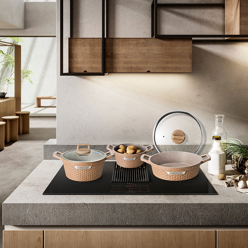 El Comercio exterior Orden original olla de sopa de golf Juego de 10 piezas cocina doméstica transfronteriza no palillo pan exportación fundición olla de sopa olla de aluminio