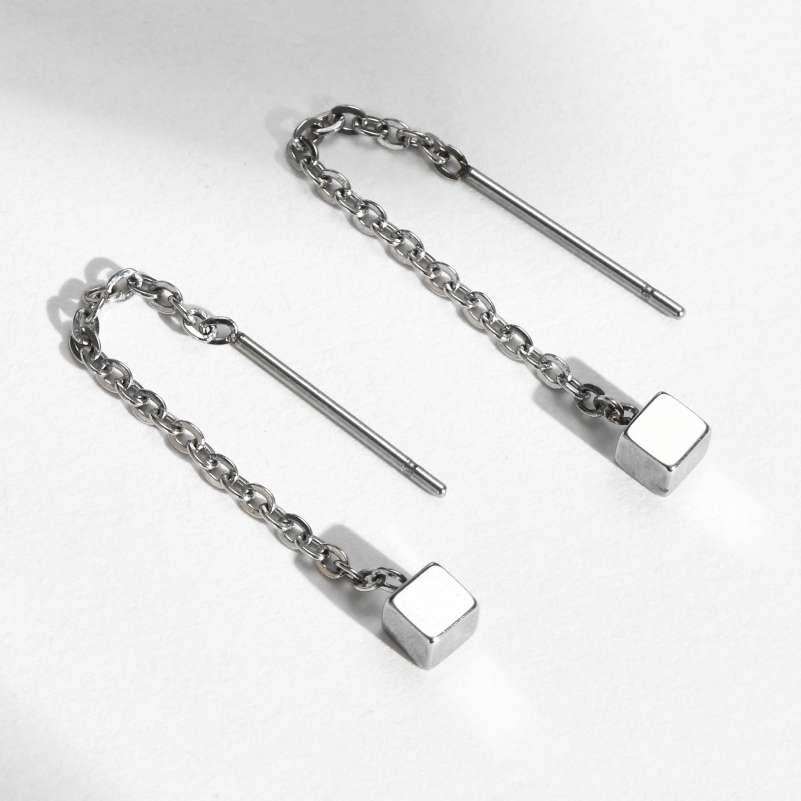 Simple Style Geometric Stainless Steel Drop Earrings Plating Stainless Steel Earrings 1 Pair