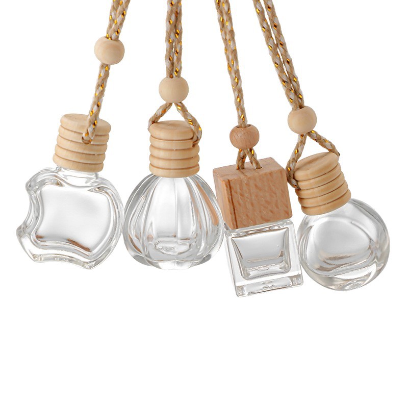 Botella de fragancia de 10ml de vidrio transparente colgante de fragancia botella vacía botella de fragancia de salida de aire del automóvil botella de fragancia de muestra pequeña botella