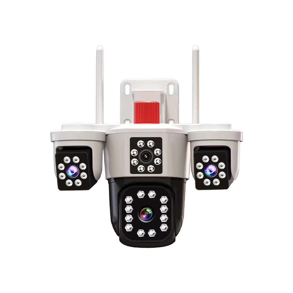 Cámara de vigilancia de alta definición con enlace de bola de pistola de tres ojos para exteriores, WIFI, teléfono móvil para el hogar, visión nocturna a todo color remota