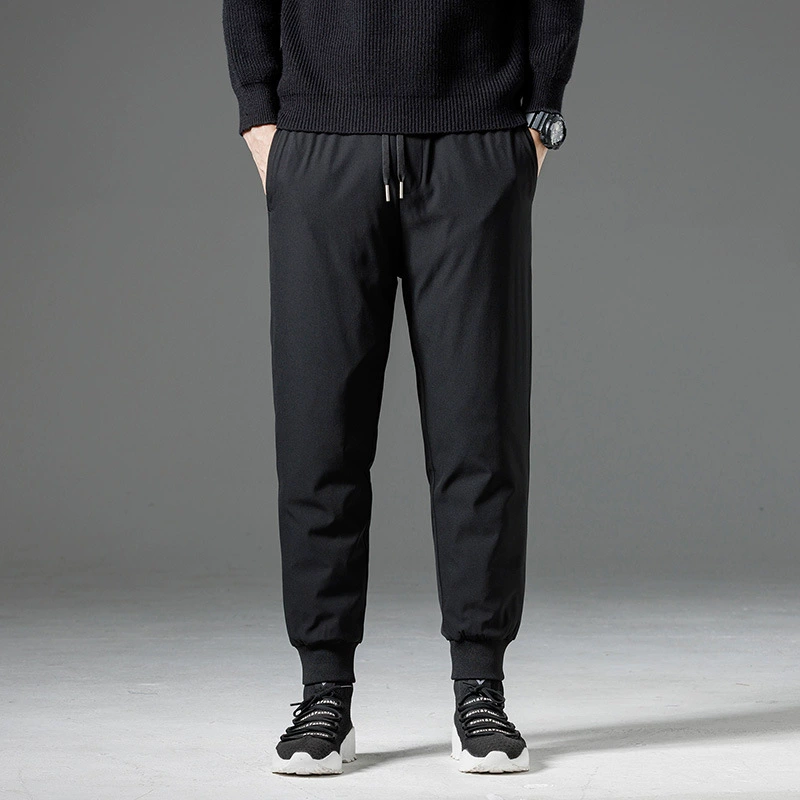 Пуховые брюки мужской прилив трансграничный сплошной цвет можно открыть новый национальный стандарт 90 утка пух-ножки на открытом воздухе спортивные брюки большого размера