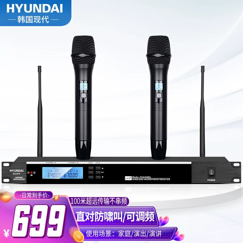 HYUNDAI Modern DJ-010 FM-профессиональная конференция Профессиональный беспроводной микрофон сцена речи микрофон