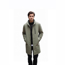 外贸款2025新款假两件中长款大码外套  冬季休闲立领加厚冬装男