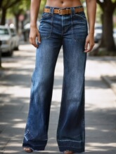 D 15587 Stretch Denim Wide Leg Jeans ����ë��ţ�п� ����