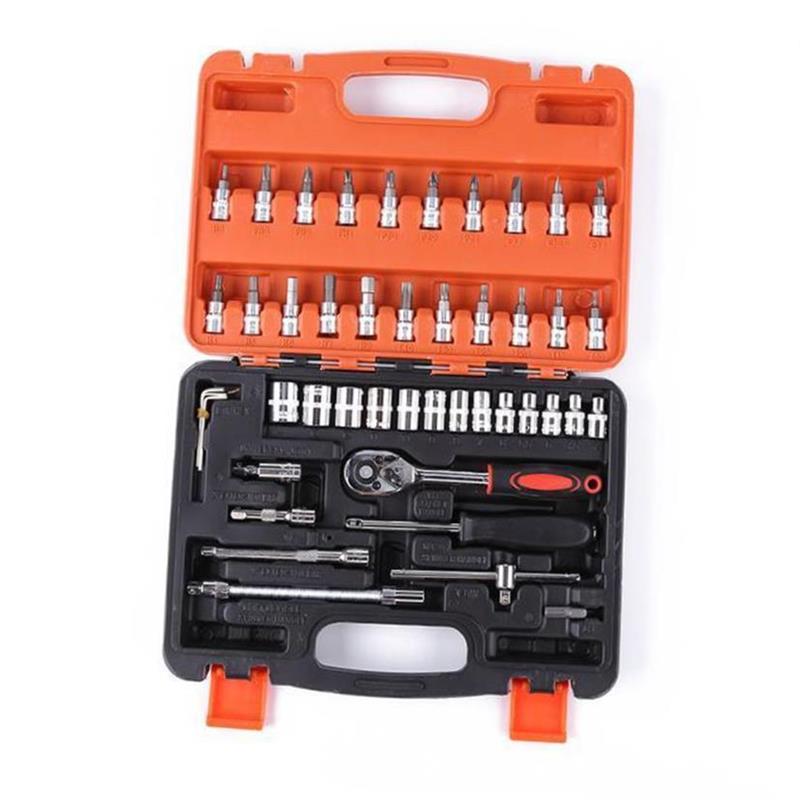 46pcs Tool Sets Car Repair Tool Kit Wrench Set Head Ratchet