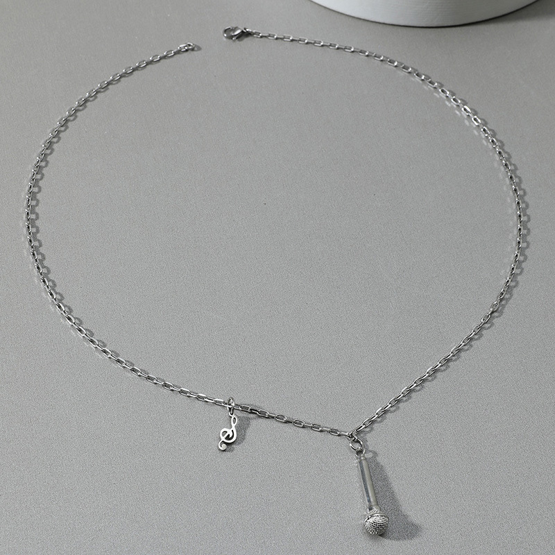 HIPHOP hip-hop trend microphone necklace personality fashion microphone pendant cross-border new
