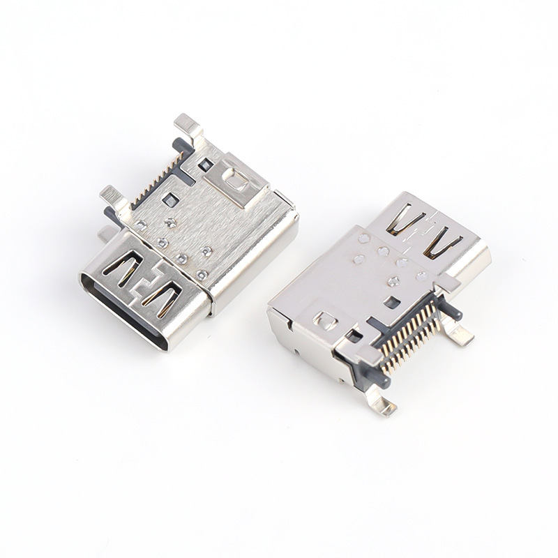 メーカー製 TYPE-C24P メスソケット サイドプラグタイプCメスヘッド USB3.1 サイドプラグ 縦型SMDメスソケット|undefined