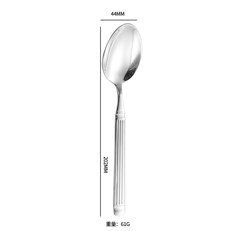 アマゾンステンレスナイフフォークスプーン高級西食器ローマ柱直紋甜品スプーンセットホテルステーキナイフフォーク|undefined