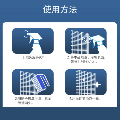 纱窗清洁剂泡沫型家用免拆洗金刚网除垢去油渍喷雾窗纱清洁剂