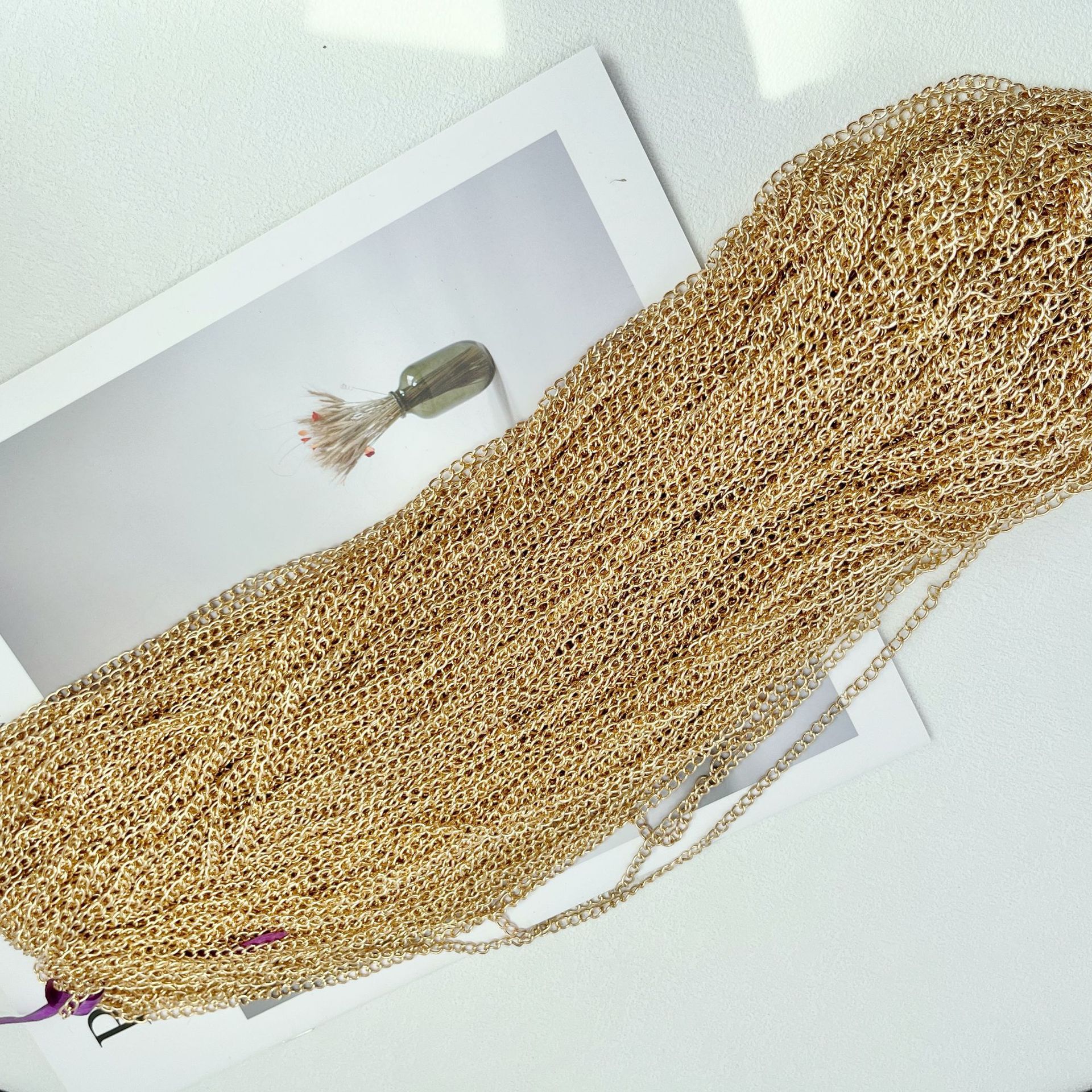 cadena de cifrado DIY collar pulsera orejas accesorios materiales cadena de metal cadena de cifrado cadena de extensión cadena de torsión al por mayor