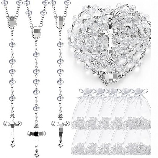 Transfronterizos azul púrpura cristal cuentas rosario collar DIY suéter cadena joyas accesorios de aguja curva regalos decorativos image 4