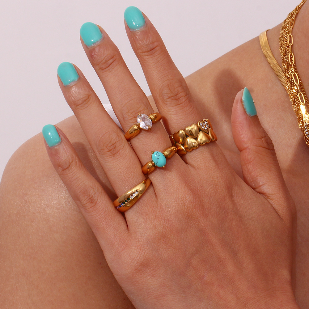 10g Weight Rings Classification 6, 7, 8 Ring Size 1 Piece Quantity Daily Occasion 304 Stainless Steel Material Geometric, Oval Pattern Women's Gender Elegant Style Wholesale Jewelry Elegant Geometric Oval 304 Stainless Steel Rings 11