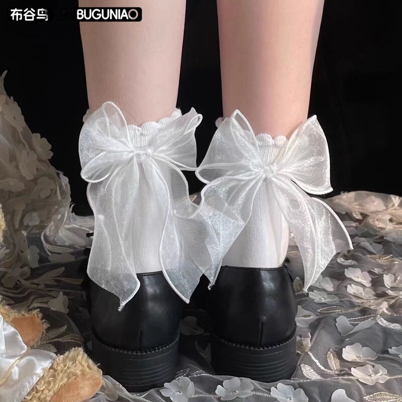 甘い日本のかわいいリボンソックス女性のミッドレングスカレッジスタイルプリンセスソックスマッチョソックスレース|undefined
