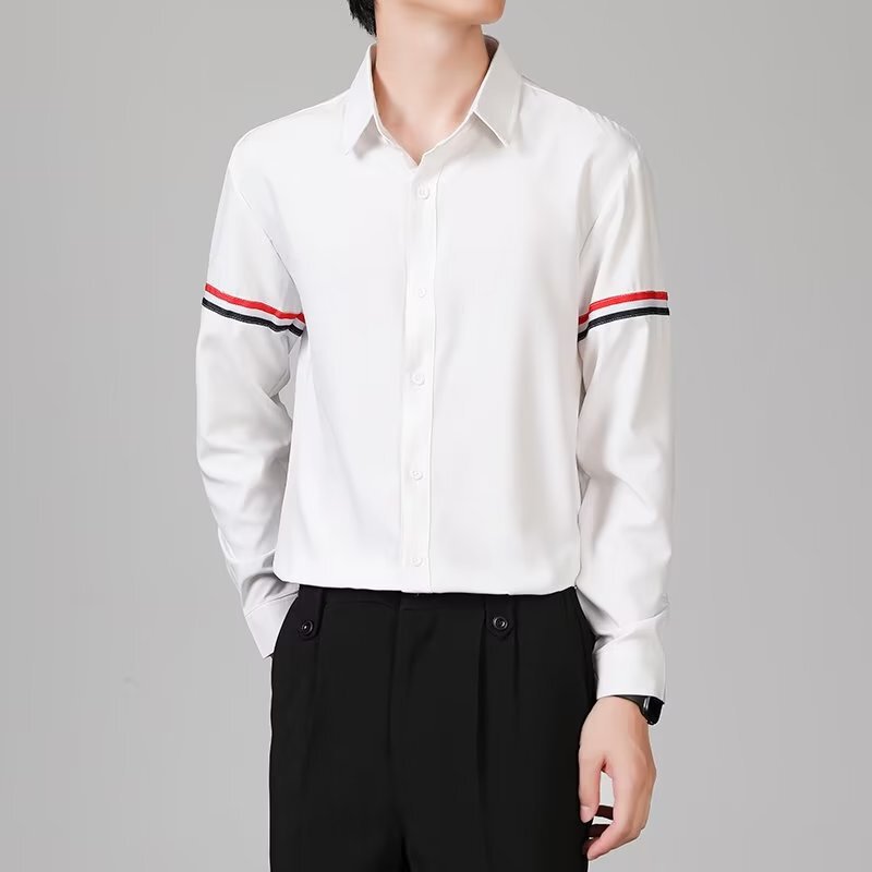 Internet Celebrity Casual Micro Loose Long-sleeved Shirt Men's Light Mature Style Korean Style Slim-fit Business Shirt Commuting All-match Trendy Shirt