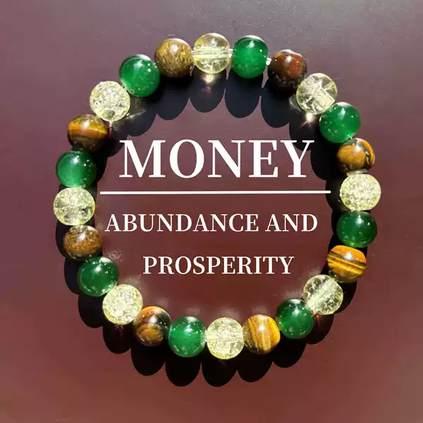 temu Amazon Tk Explosive Prosperity Bracelet Natural Tiger Eye Stone Green Agate White Crystal Bracelet Wholesale