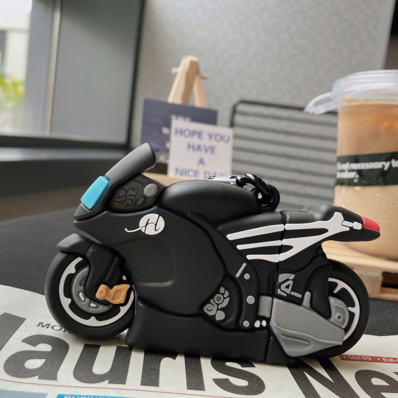 Trendy motorcycle-style AirPods 3rd generation protective case, Apple wireless Bluetooth 1/2nd generation earphone case, creative soft shell suitable for Trendy motorcycle-style AirPods 3rd generation protective case, Apple wireless Bluetooth 1/2nd generation earphone case, creative soft shell suitable for