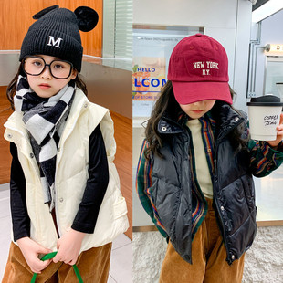 Special Offer Children's Lightweight down Stand-Collar Vest Short Style Unisex Kids' White Duck down Vest Jacket Special Clearance Sale