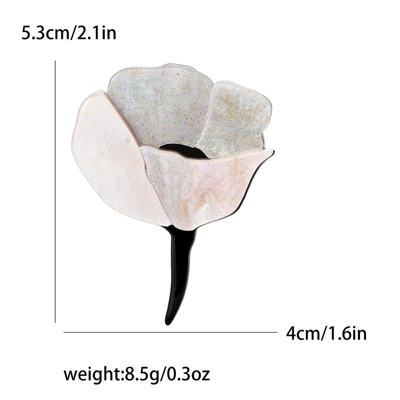 New Fashion Acrylic Enamel Rose Brooch Simple All-match Women's Clothing Corsage Jewelry Plant Pin (Yaxa sancaqları) - pink-4325-pk