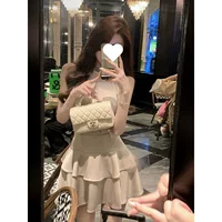 Royal Sister Pure Desire Стильный топ с открытыми плечами и бретелькой на шее, топ без рукавов, юбка-тортик, полуюбка, короткая юбка, костюм, женский летний костюм