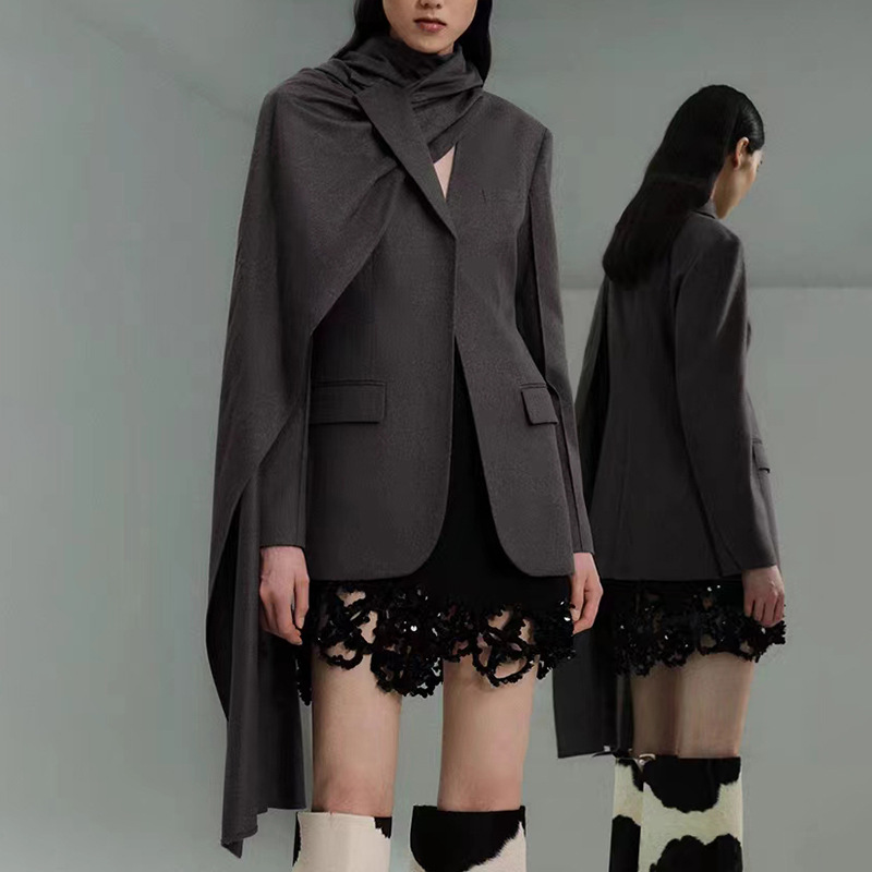 Damenbekleidung Mode lässig High-End-Hohlanzug Top dünne Jacke_voghion.com