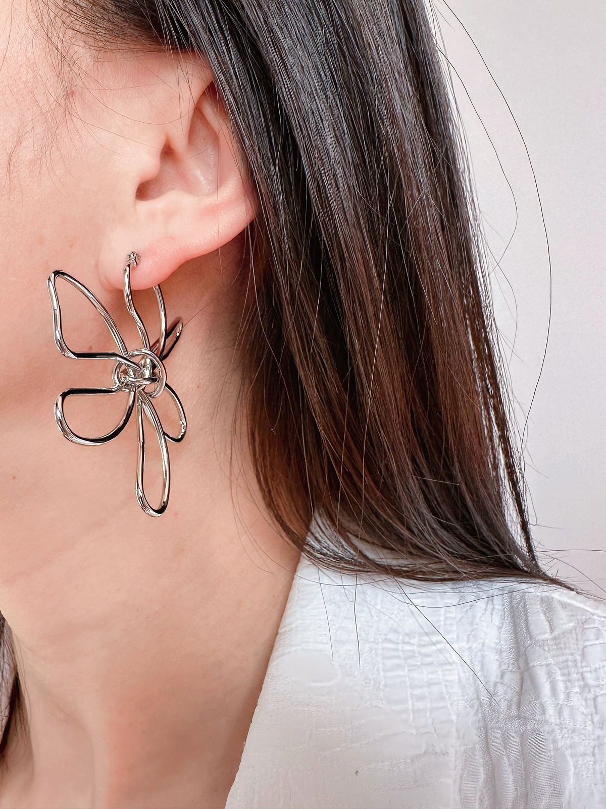 Brass Ear Needle Material Ear Studs Classification 1 Pair Flower Brass Ear Studs For Women's