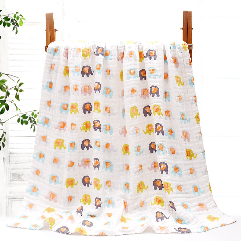 新しい綿a類ガーゼバスタオル6層糸新生児乳幼児吸水カバー毛布柔らかいプリント赤ちゃんバスタオル|undefined