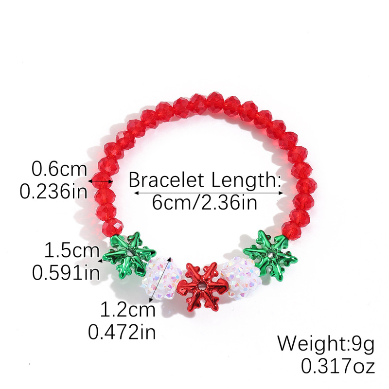 欧米風新作アクセサリー クリスマスブレスレット 雪だるま 雪の結晶 キャンディーケーキ 合金 オイルドロップペンダント 編み込みクリスマスブレスレットセット|undefined