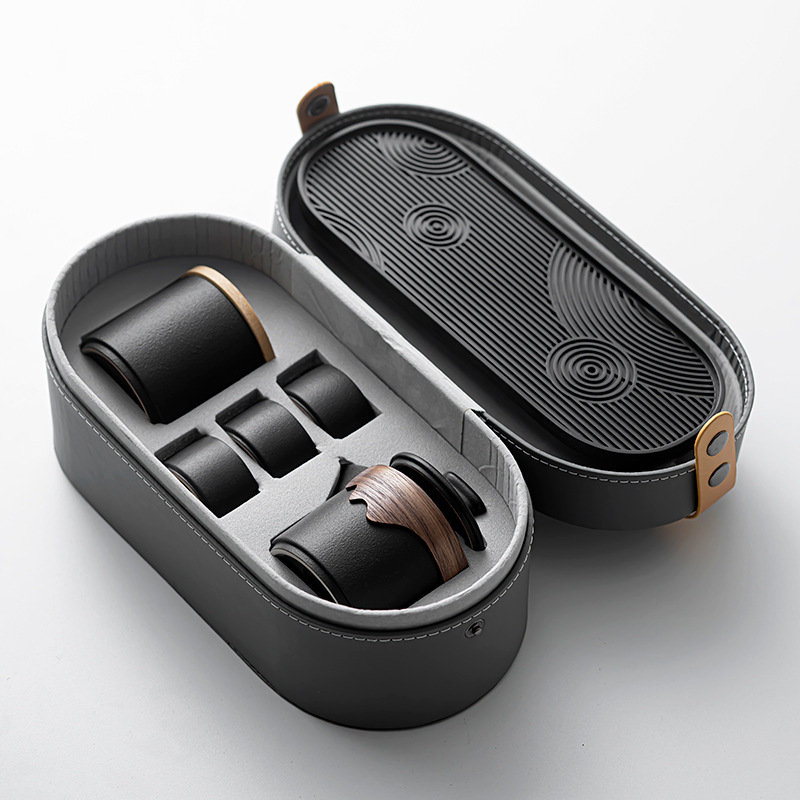 Travel tea set corporate souvenir quick cup storage office kung fu teapot business gift logo