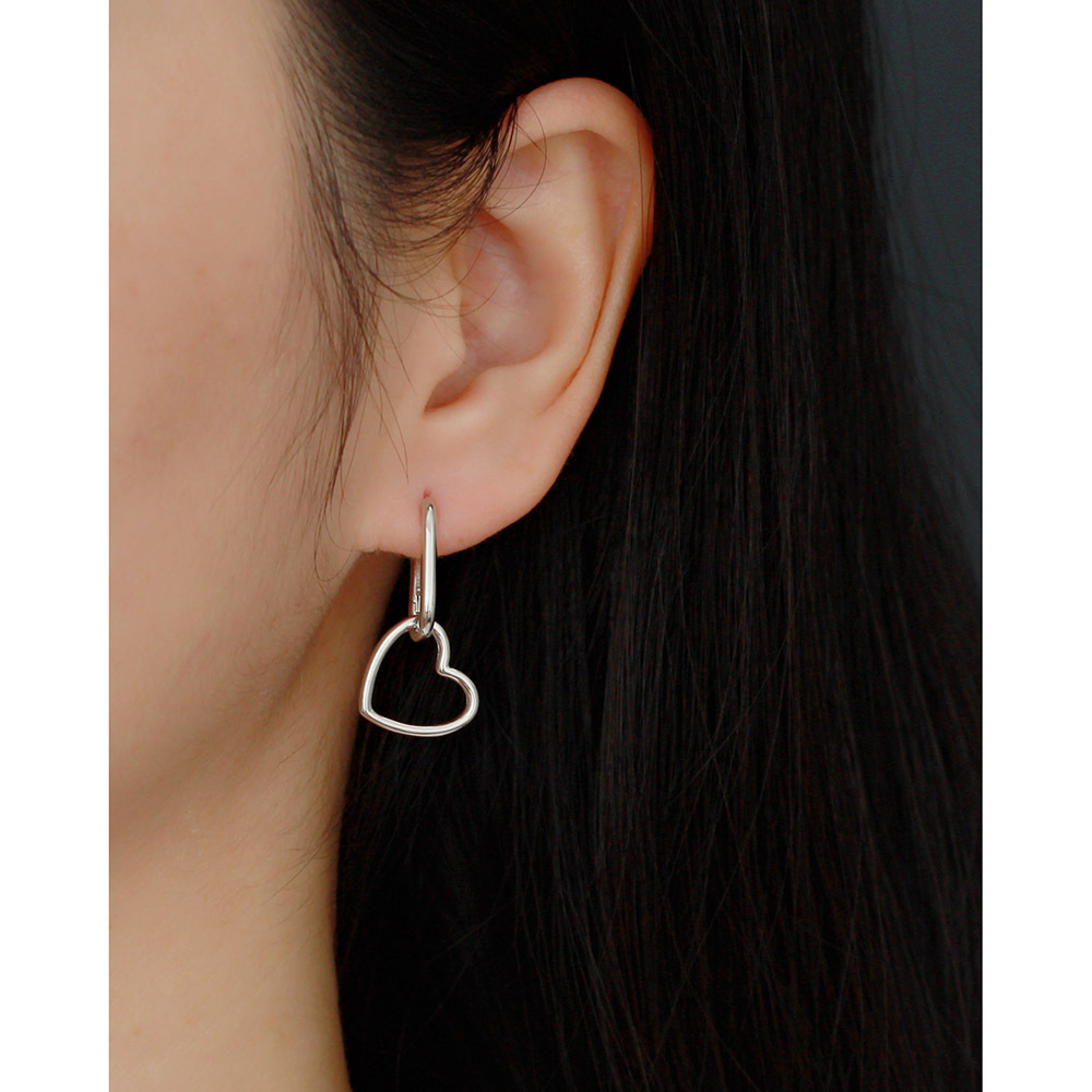 18K Real Gold Plated Plating Material Drop Earrings Classification 1 Pair Quantity 1 Pair 925 Sterling Silver Heart Shape Drop Earrings