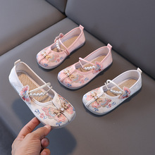 汉服鞋女童绣花鞋儿童老北京布鞋宝宝手工古风古装春秋蝴蝶刺绣鞋