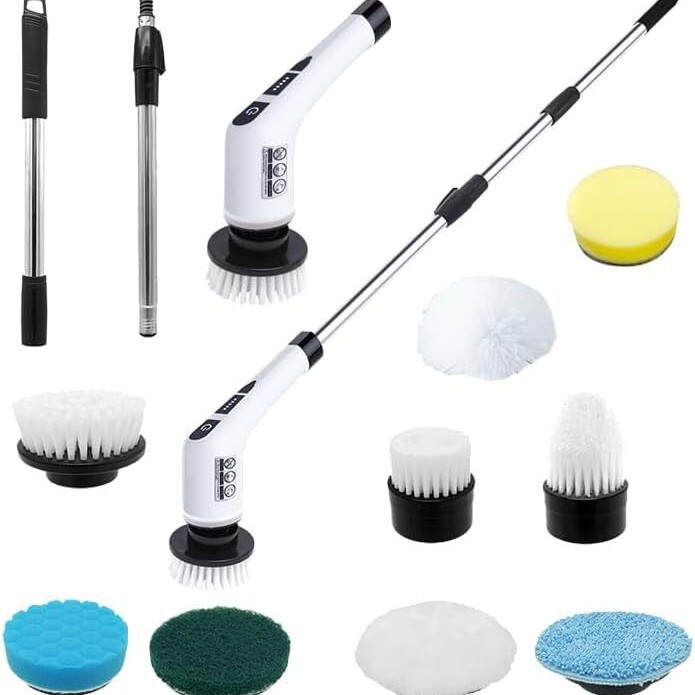 電動ブラシ 多機能 ワイヤレス マルチブラシヘッド 魚タンクブラシ キッチン掃除 トイレブラシ 回転モップ ワイヤレス ポータブル|undefined