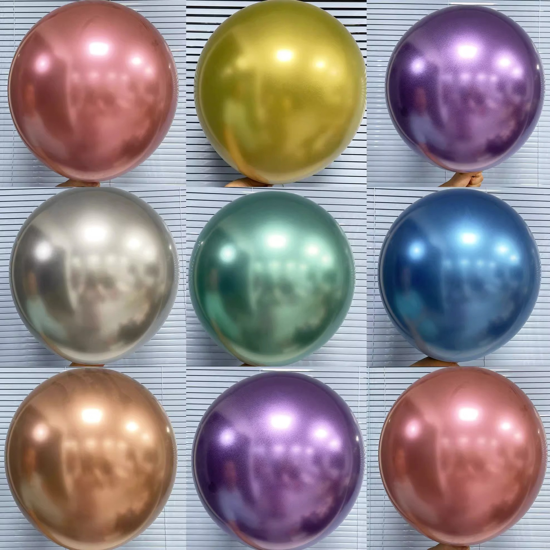 Globo grande de 18 pulgadas, globo de metal, decoración de cumpleaños, decoración de fiesta, decoración de sala de bodas, globo de cromo metálico