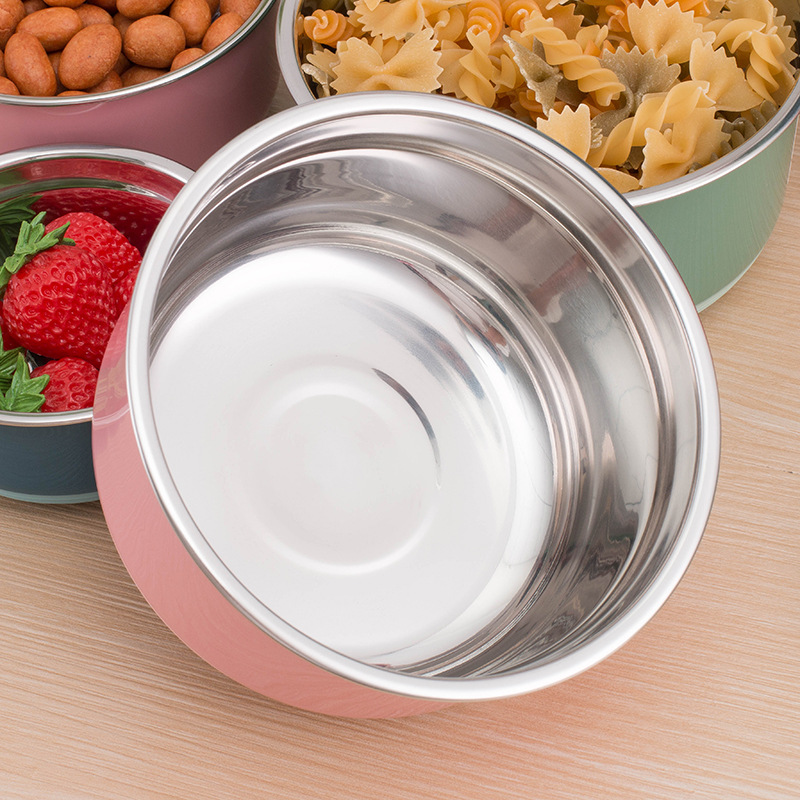 Stainless Steel Preservation Box with Lid Insulation Lunch Box Noodles Bowl Food Grade Sealed Box Household Refrigerator Preservation Bowl suit