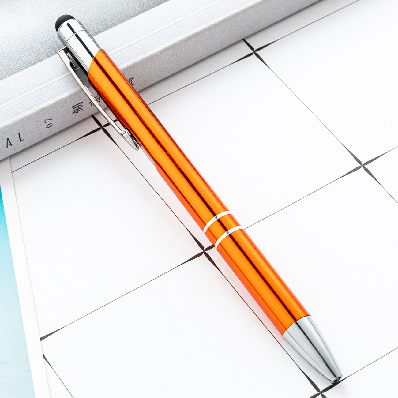 Bolígrafo de bola táctil mayorista de metal de aluminio capacitivo de mano pantalla táctil de doble propósito lápiz de capacitancia de metal