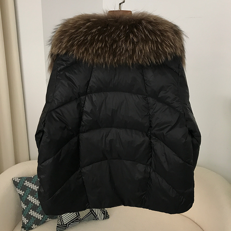 Women's Down Jacket With White Duck Down And Fur Short Coat_voghion.com