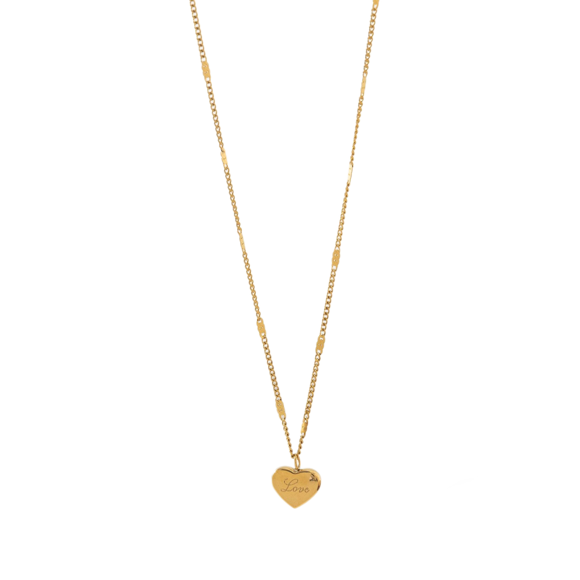 Collana con cuore e lettera in acciaio titanio gioiello_voghion.com