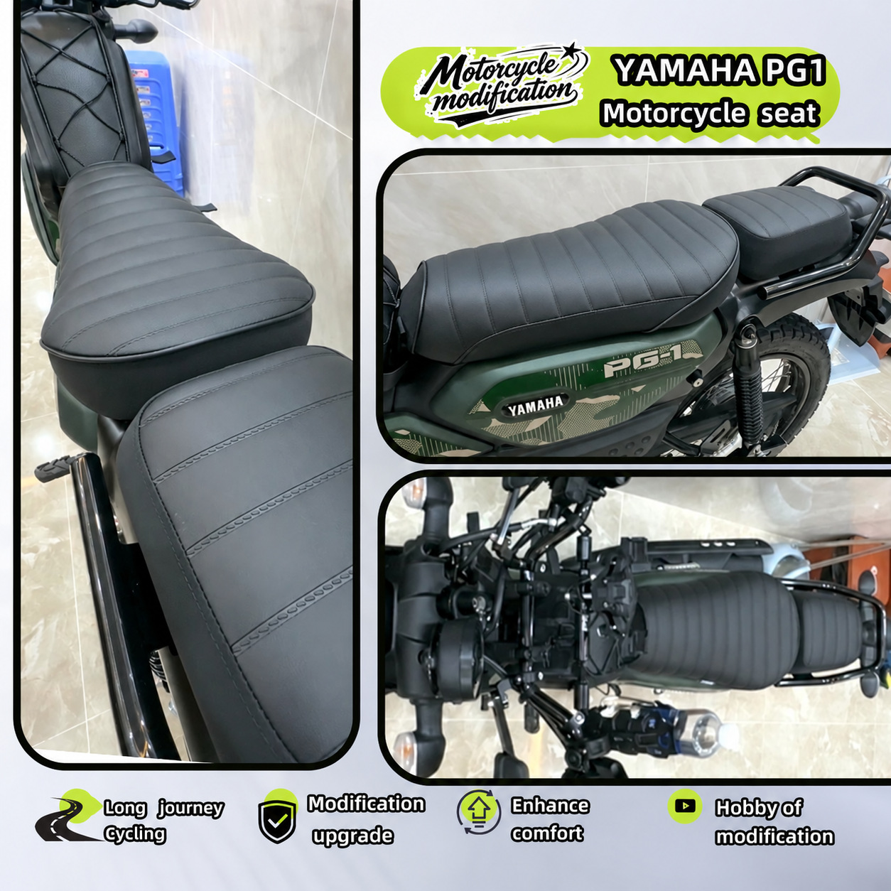 Suitable for Yamaha Pg1 Motorcycle Accessories, Modified Comfortable Non-Slip Thickened Seat Cushion, Upgraded Special Seat Cover