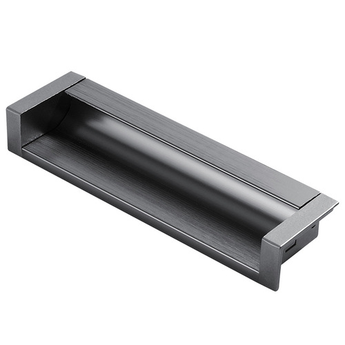 Modern simple black embedded slotted sliding door handle embedded extended cabinet drawer wardrobe cabinet door handle