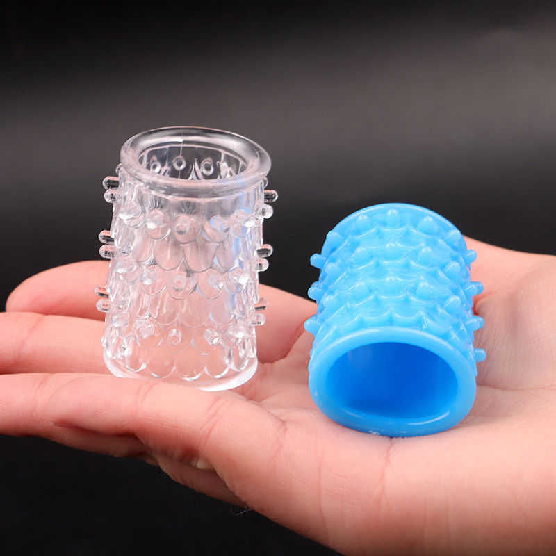 TPE Dragon-Scale Textured Locking Ring, Slip-on Delay Ring, Transparent — detail image 4